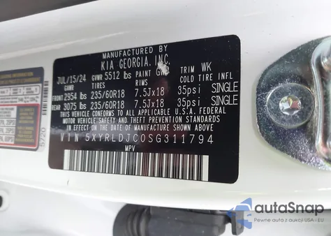 2025 Kia Sorento S from USA, damaged, VIN 5XYRLDJC0SG311794